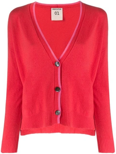 Shop Semicouture Jude Cardigan In Red