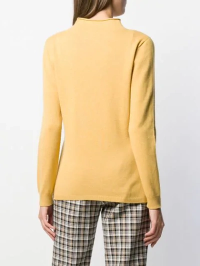 Shop Fabiana Filippi Fine Knit Long Sleeve Top In Yellow