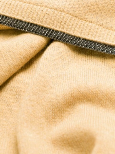 Shop Fabiana Filippi Fine Knit Long Sleeve Top In Yellow