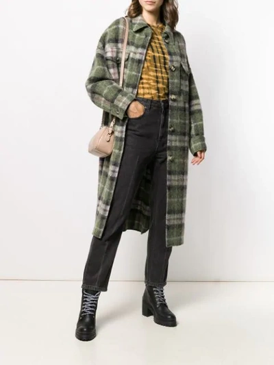 Isabel marant etoile green plaid cheap gabrion coat