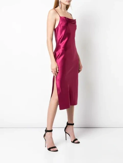 Shop Fleur Du Mal Cowl Neck Slip Dress In Red