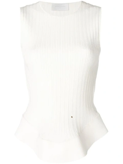 Shop Esteban Cortazar Open Back Corset Knit Top - White