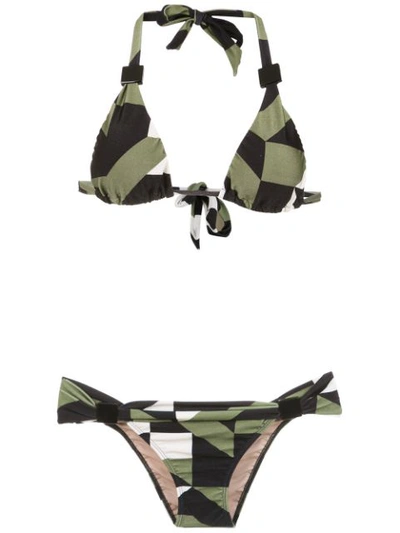Shop Adriana Degreas Triangle Top Bikini Set - Green