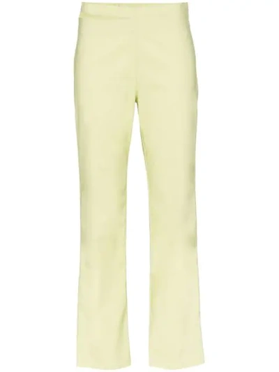 Shop Miaou Maeve Slash-waistband Trousers In Green