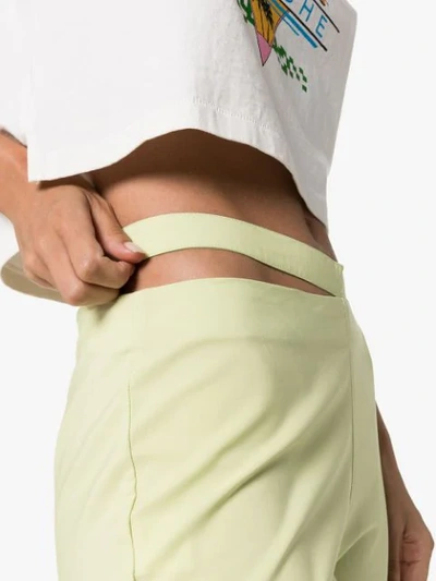 Shop Miaou Maeve Slash-waistband Trousers In Green