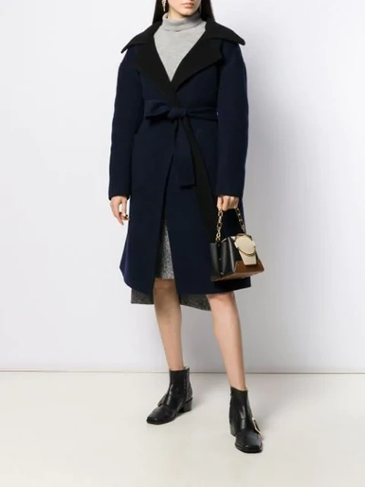 Shop N°21 Belted Wool Coat In Blue