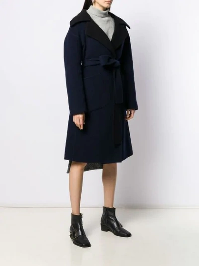 Shop N°21 Belted Wool Coat In Blue