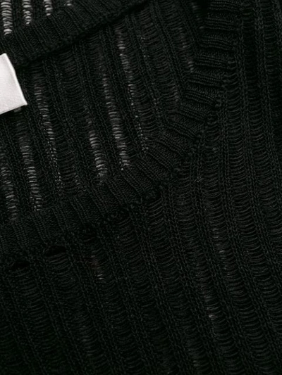 Shop Saint Laurent Sheer Knitted Top In Black