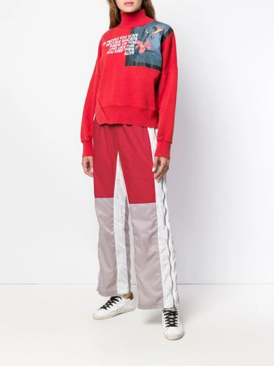 EACH X OTHER COLOR BLOCK TRACK TROUSERS - 红色