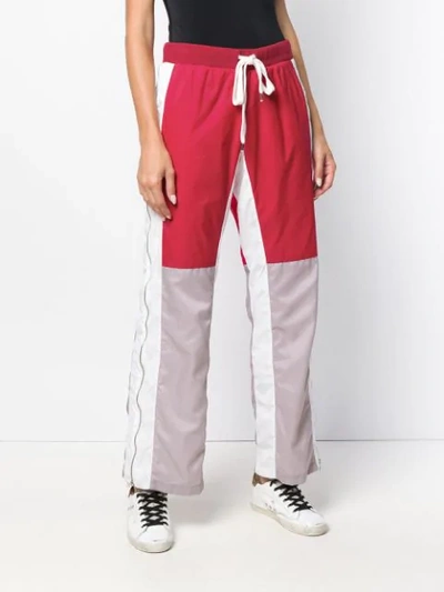 EACH X OTHER COLOR BLOCK TRACK TROUSERS - 红色