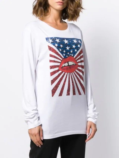 Shop A.f.vandevorst Graphic Print Long Sleeve Top In White