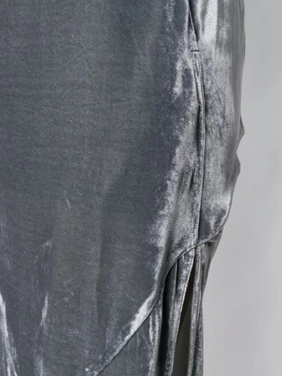 Shop Rick Owens Velvet Straight Skirt In Blue