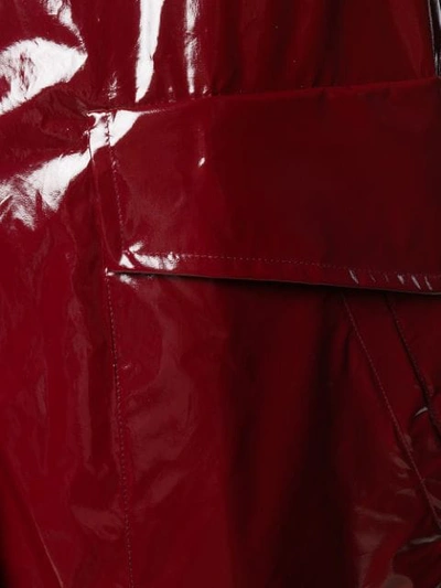 Shop N°21 Patent Finish Midi Coat In Red