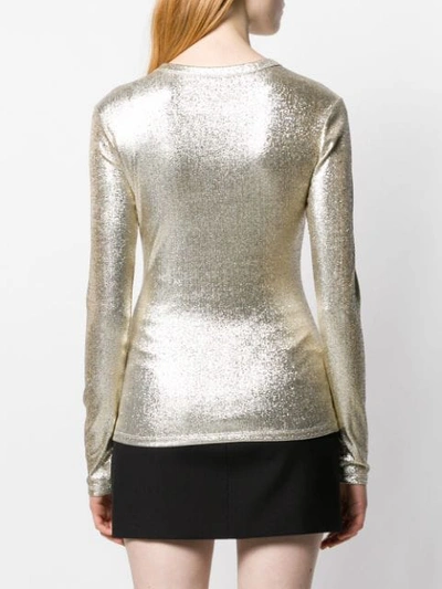 Shop Rabanne Metallic Ruched Top In Gold
