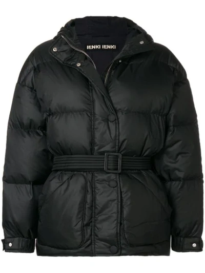 Shop Ienki Ienki Belted Puffer Jacket In Black