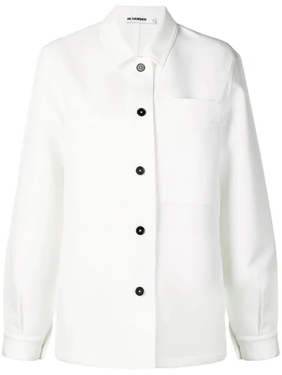 Shop Jil Sander Button Shirt Jacket In White