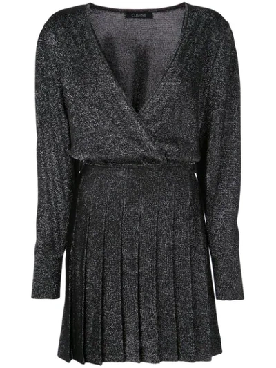 Shop Cushnie Glitter Knitted Mini Dress In Black
