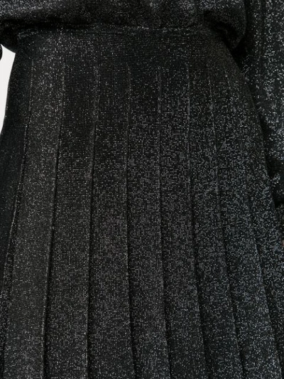 Shop Cushnie Glitter Knitted Mini Dress In Black