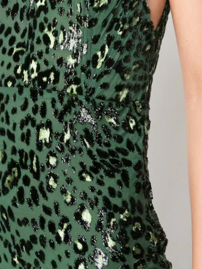Shop Alex Perry Embellished Leopard Print Dress In Green