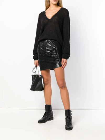 Shop Iro Sequinned Mini Skirt - Black