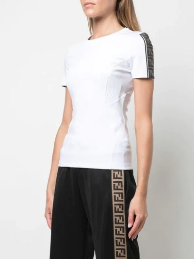 Shop Fendi Ff Print Detail T-shirt In White