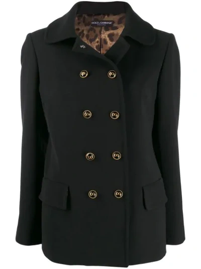 Shop Dolce & Gabbana Collared Coat In Black