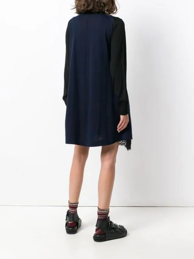 Shop Sacai Turtle Neck Dress In Black