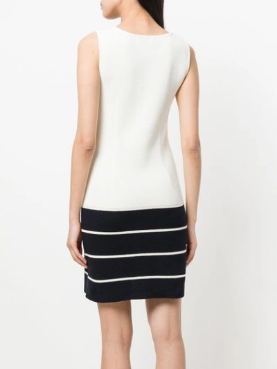 Shop Charlott Colour Block Knit Dress - White