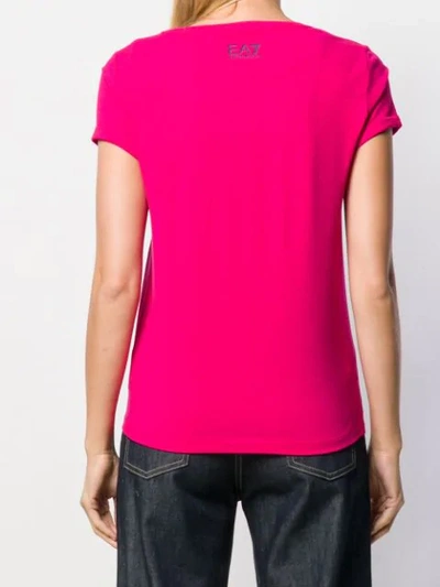 Shop Ea7 Logo Print T-shirt In Pink