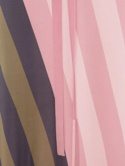 Jw Anderson Belted Striped Crepe De Chine Maxi Dress In Pink