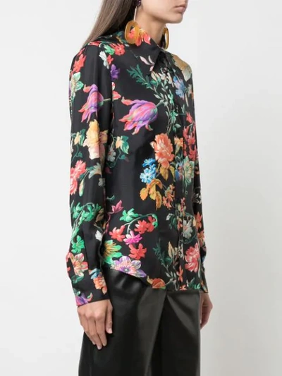 Shop Etro Floral Print Shirt In Black
