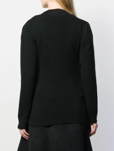 Shop Prada Safety Pin Cardigan In Black