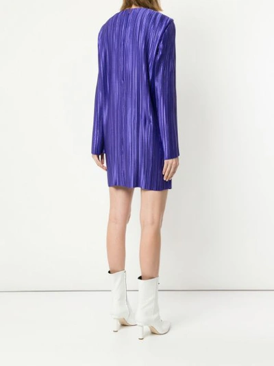 Shop Tibi Plisse Mini Dress In Purple