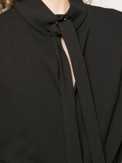 Shop Tibi Structured Neck Tie Top In Black