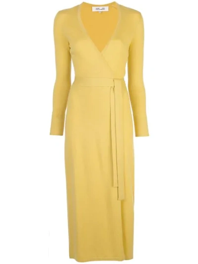 Shop Diane Von Furstenberg Astrid Wrap Dress In Yellow