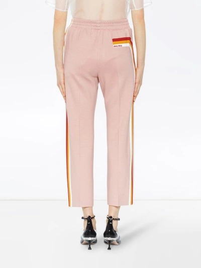 Shop Miu Miu Tracksuit Trousers In Neutrals