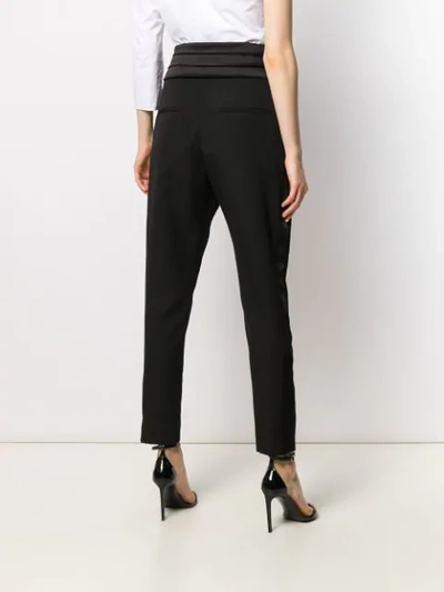 Shop Balmain High Waist Trousers In Black