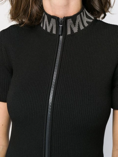 Shop Michael Kors Zipped Knitted Dress In Black