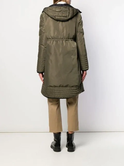 Shop Pinko Hooded Padded Coat In Green