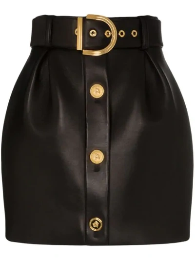 VERSACE HIGH-WAISTED TULIP MINI-SKIRT - 黑色