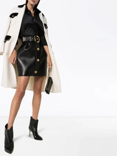 Shop Versace High-waisted Tulip Mini-skirt In A1008  Black