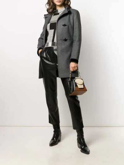 Shop Fay Single Breasted Duffle Coat In Vrkhb802 Grey