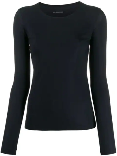 Shop Jil Sander Long Sleeve Slim T-shirt In Black