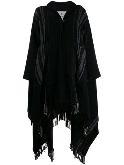 Shop Woolrich Oversized Poncho Cape In Black