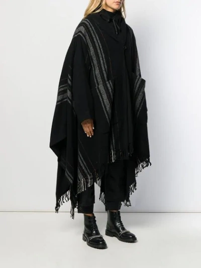 Shop Woolrich Oversized Poncho Cape In Black