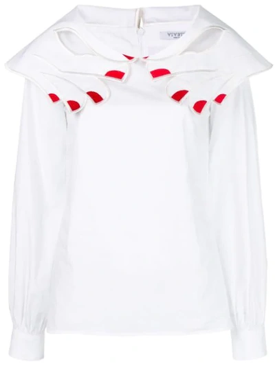 Shop Vivetta Hand Collar Blouse - White