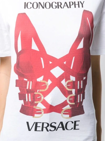 Shop Versace Harness Printed T In A1001 Bianco