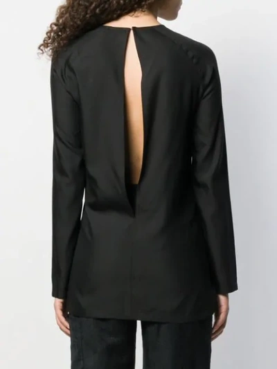 Shop Ann Demeulemeester Belted Top In Black