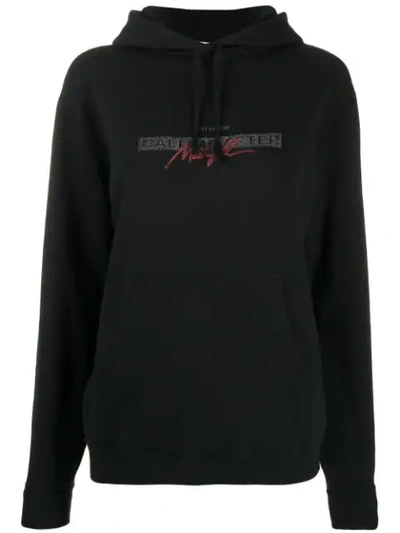 Shop Saint Laurent Call Me After Midnight Hoodie In Black