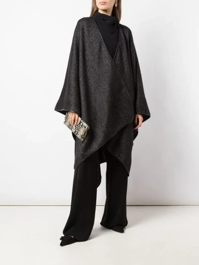 Shop The Row Asymmetric Cape Coat In Black